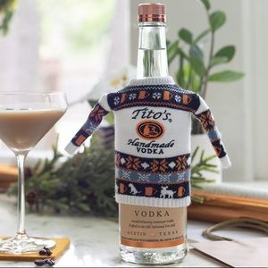 NWT Retired Tito’s Vodka holiday sweater bottle cozy